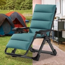 Zero Gravity Chair Recliner Folding Chaise Patio Lounge Chair With Headrest Mat