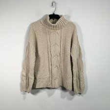 Seven 7 Long Sleeve Knit Turtleneck Sweater, Women's Size M - Beige