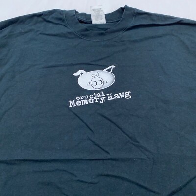 vtg CRUCIAL TECHNOLOGY MEMORY HAWG PIG T-Shirt L ram computer tech pc