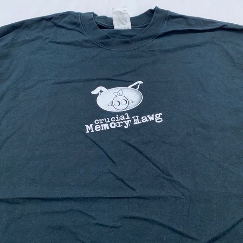 vtg CRUCIAL TECHNOLOGY MEMORY HAWG PIG T-Shirt L ram computer tech pc