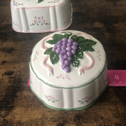 Kitchen wall molds Decor  ceramic handcrafted By Silvestri Lot Of 2 Pear&grape - Picture 9 of 24