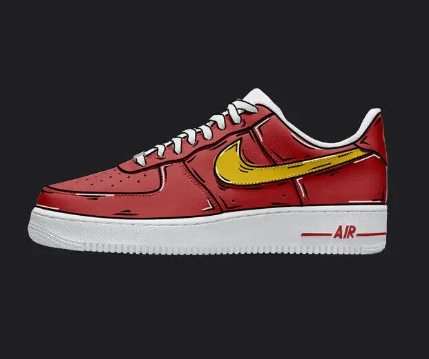 yellow and red air force ones