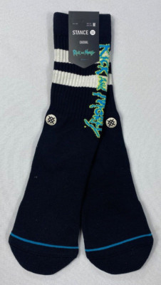 Men's Stance Casual Rick and Morty M(6-8.5) Crew Height Socks | eBay