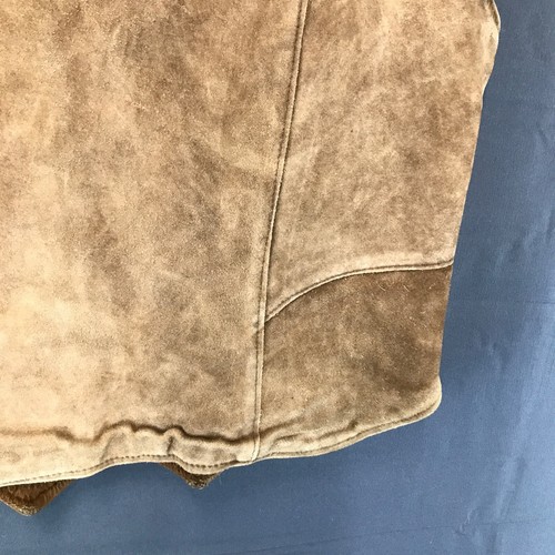 Vintage Pioneer Wear Leather Western Rodeo Sherpa Vest Sz 42 Brown - Picture 14 of 19