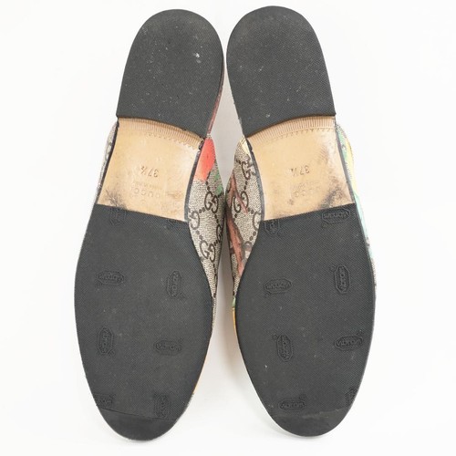 GUCCI Horsebit GG Logo Princetown Slippers Flat Shoes size 37.5 Multicolor - Picture 24 of 24