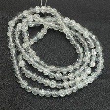 140 pcs White Crackle Cracked Round Glass Crystal Charm Beads 6mm Craft DIY