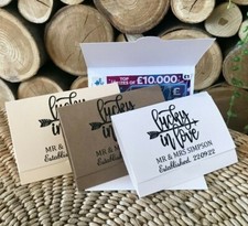 Scratchcard Wallet. Wedding Favour Idea. Lottery Ticket Card Table Favor Gift