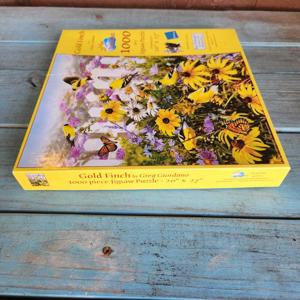 Rompecabezas Sunsout Pinzón Dorado por Greg Giordano 1000 piezas de colección EE. UU. Foto 4 de 4