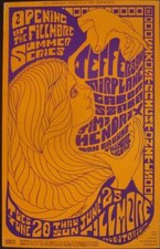 JIMI HENDRIX JEFFERSON AIRPLANE BG 69-1 FILLMORE concert poster 1967 BILL GRAHAM