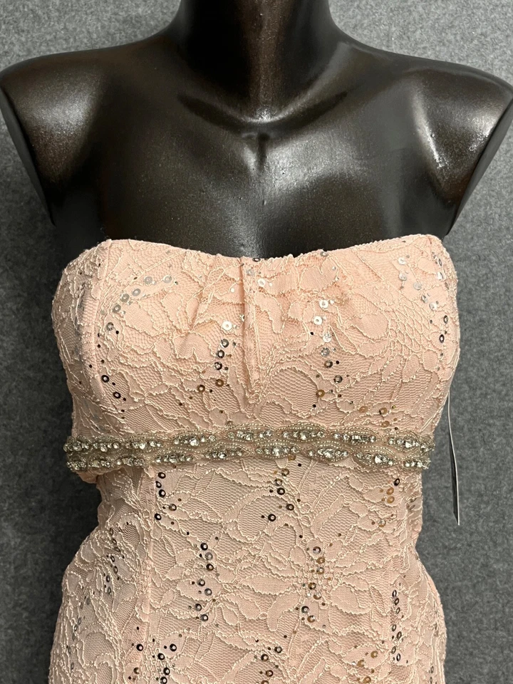 Vestido Formal My Michelle Sweetheart Sin Tirantes Niñas Talla 7 Rosa Joyas Cremallera Nuevo con Etiquetas Foto 4 de 4