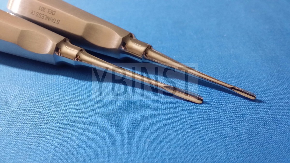French Steel Straight Apical Root Tip Dental Elevator (DEL 34) - Surgical Grade, Autoclavable (HTI Brand)