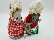Vintage Handmade Felt Christmas Mouse Ornaments