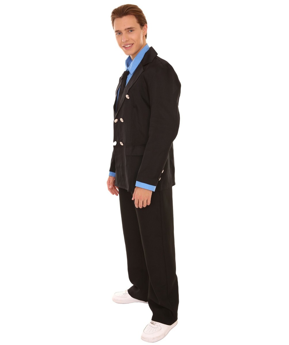 Men Black Suit Shirt Jacket Tie Costume for Cosplay One Piece