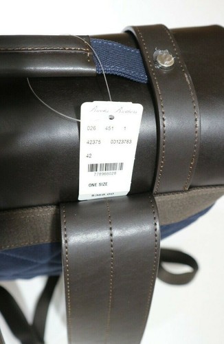 Brooks Brothers Durable Canvas Leather Flap Backpack in Navy NWT - Picture 12 of 12