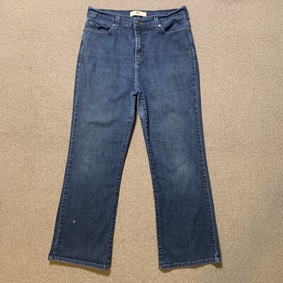Levi's Jeans Women 14 Blue 512 Perfectly Slimming Bootcut Stretch Distressed