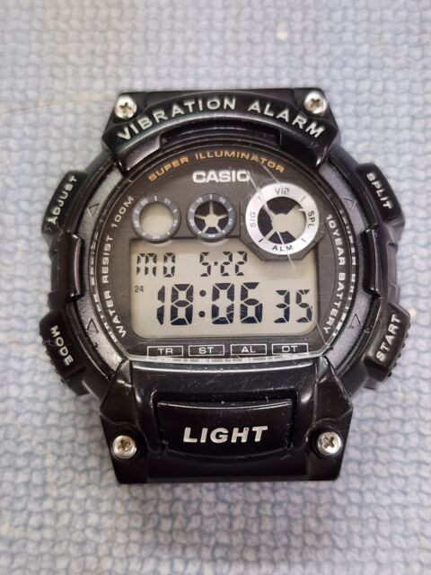 Working Casio W-735H Vibration Alarm Men's Chronograph Wristwatch / No Band