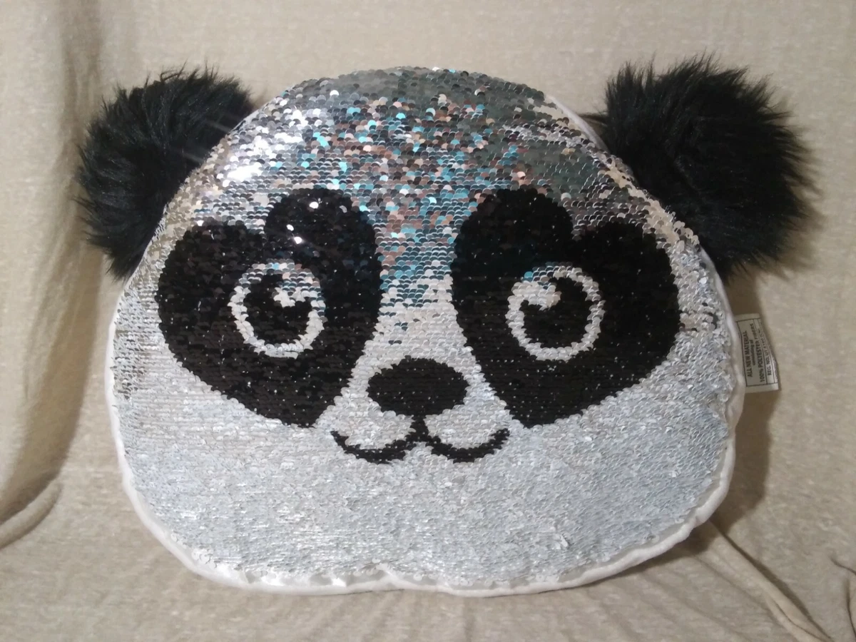 A1 Justice Flip Sequin Pillow White Silver Color Change Panda
