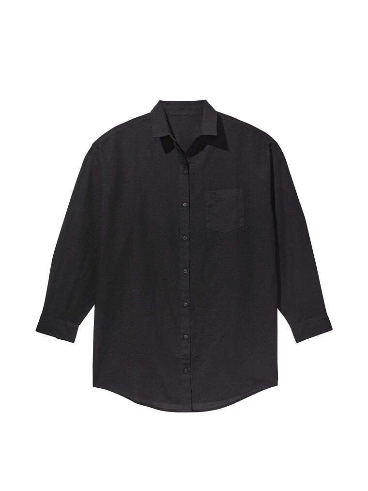 UNDERCOVER Camicia fidanzato Victorias Secret abito da nuoto coprispiaggia abbigliamento lino top M L XL