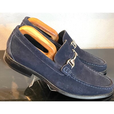 Stacy Adams Mens Casual Walking Shoes Blue Suede Horse Bit  display picture 3