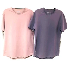 BYLT Drop Cut Lux Tunic T Shirt Women Men L Pink Purple Stretch Wrinkle Resistnt