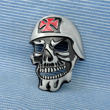 Calavera Hierro Cruz Casco Cinturón Hebilla Gótico Motociclista Halloween Juegos con disfraces .GTA477