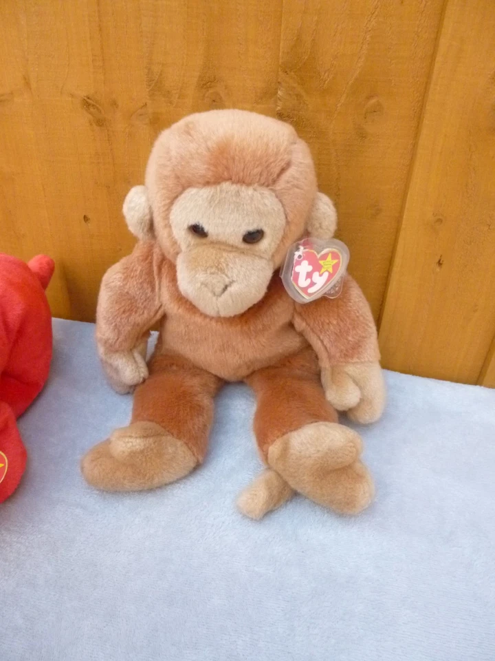 Bundle of 3 Ty Soft Plush Toys Beanie Buddies Rufus Rover Dog Bongo Monkey - Image 3 of 4