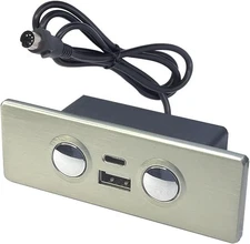 Electric Recliner Switch, Square 2Button 5Pin A+C interface, Golden 