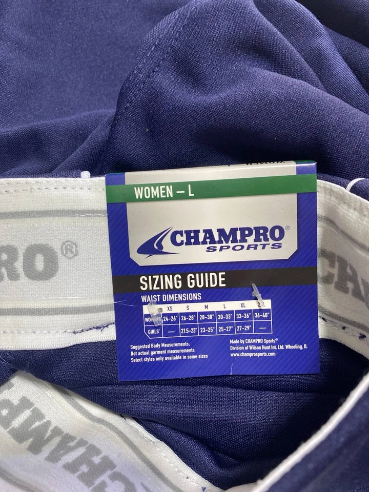 3 pares de calças de softbol Champro Sports. Feminino L. azul marinho/branco. - Imagem 4 de 4