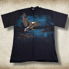 Vintage 90s Art Unlimited Eagle Wrap Around Nature Single Stitch Shirt Size L