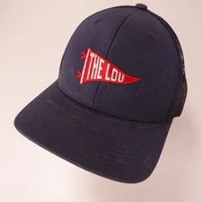 The Lou Yupoong The Classics Trucker Hat Men's Adjustable Navy Red Logo