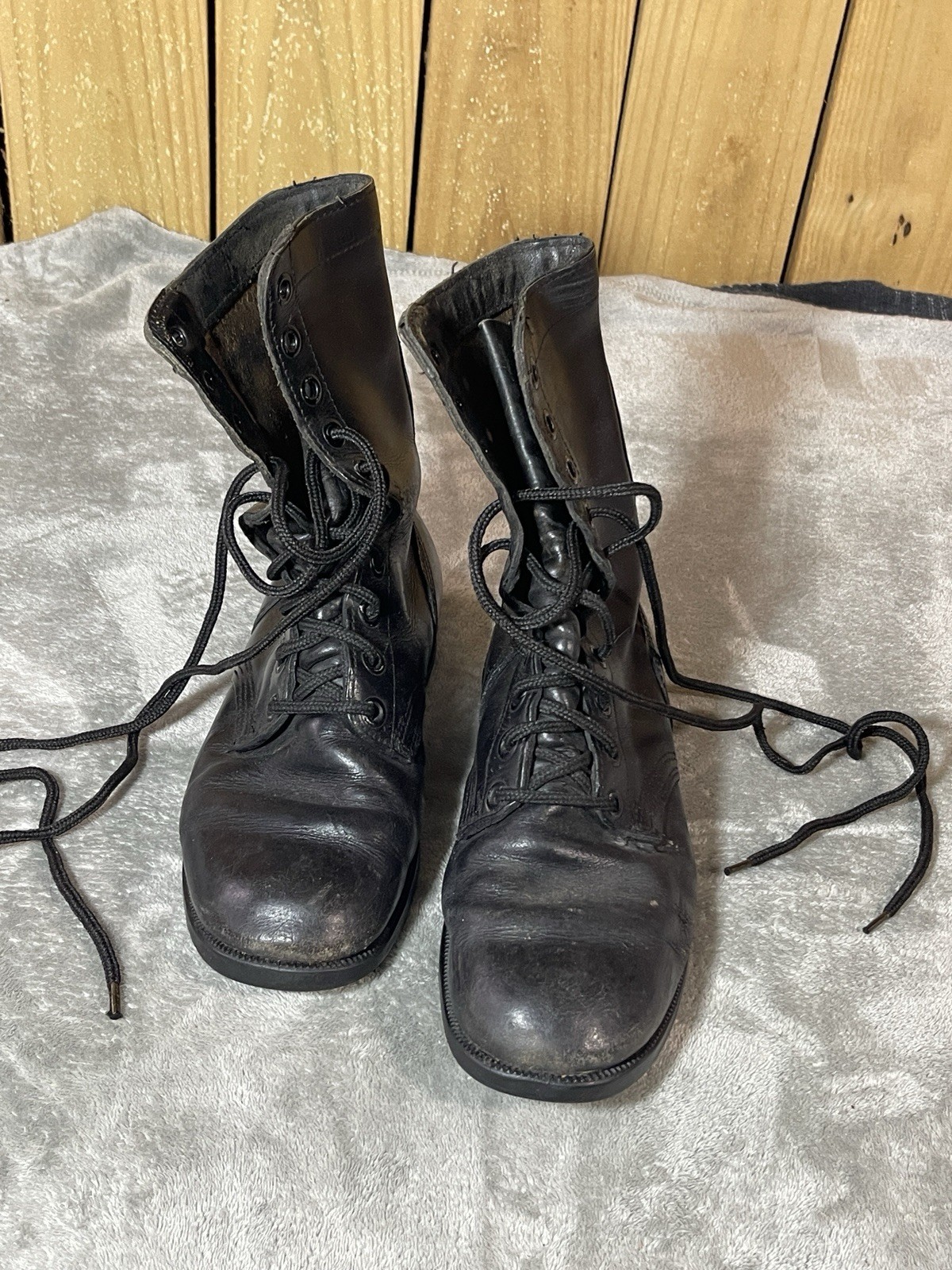 Vintage 1979 RO Search Combat Boots Men Size 8 Black Military Army Issue-image