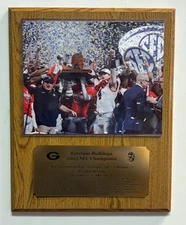 Georgia Bulldogs 2025 SEC Champions Plaque w Engraved Nameplate w season results