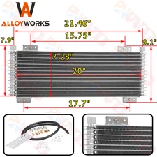 Aluminum Transmission Oil Cooler+Line Set for Cool Max GVW 40000 40K Heavy Duty