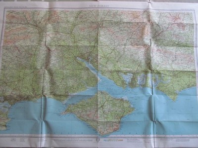 VINTAGE BARTHOLOMÄUS KARTE VON NEUEM WALD & IOW HALBER ZOLL KONTURIERTES BLATT 5 1961