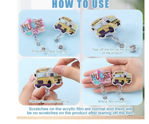 Cute Retractable Badge Holders - 24 Pcs Funny Nurse and Doctor ID Clips Gift Set - Picture 5 of 5