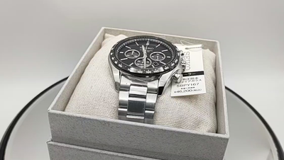 SEIKO Selection SBPY167 Solar Chronograph Men's Watch Black Silver
