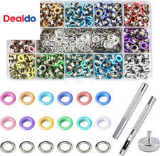 600 Pcs 3/16 Inch Metal Eyelets Macaron Grommets Sets with 3 Pieces Installation