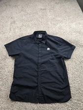 Taco Bell Work Shirt Mens Medium Black Button Up Short Sleeve Pocket Employee