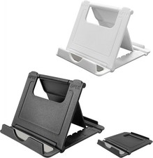 2 Pack Cell Phone Stand, Foldable Phone Holder for Desk Compatible,Black White