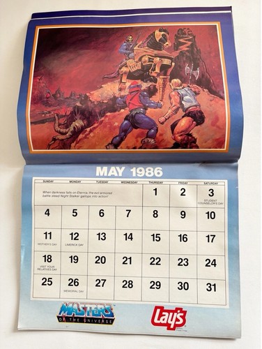 He-Man Masters Of The Universe 1986 Lays Potato Chip Calandar W/ Coupons 1 Loose - Picture 8 of 20