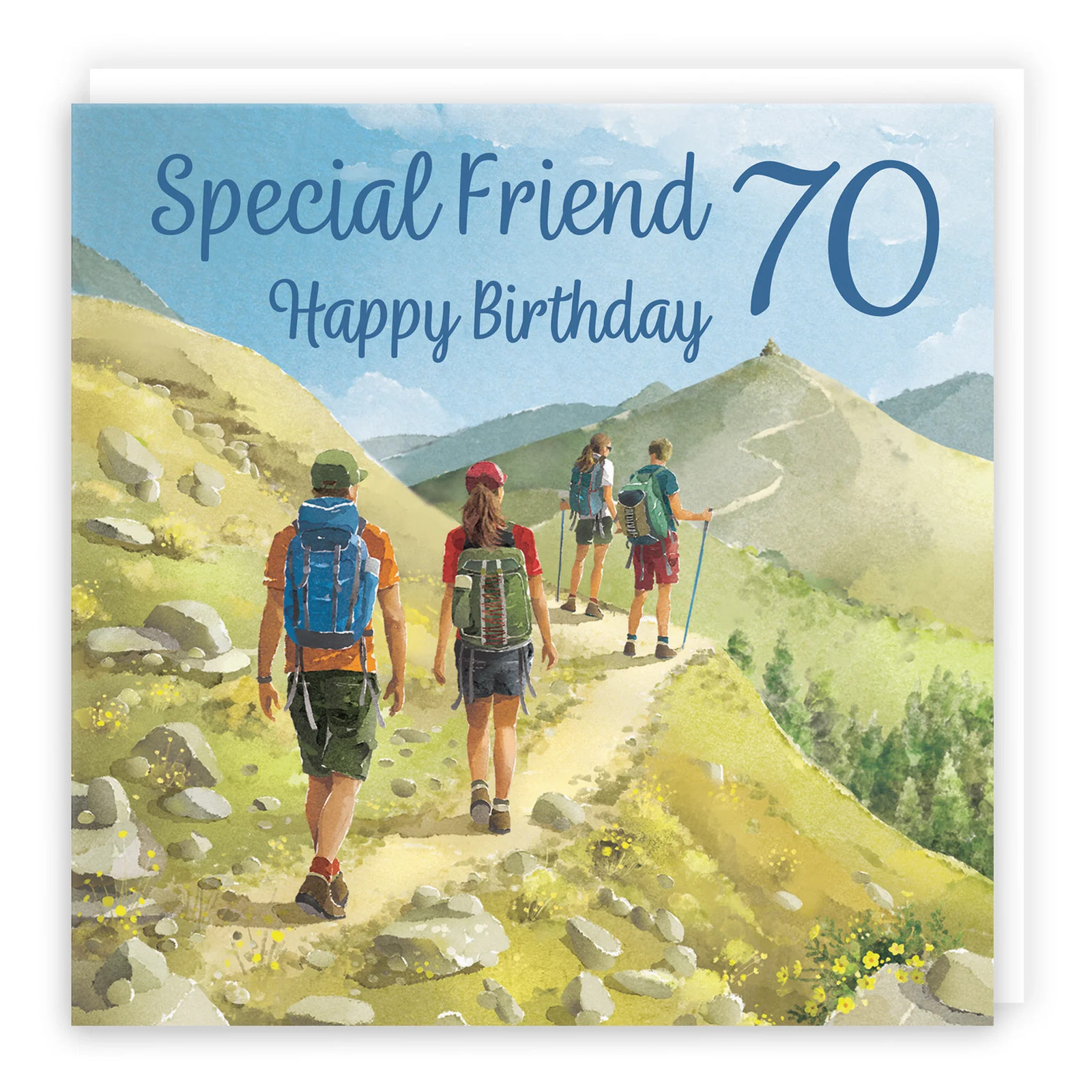 70th Friend Walking Birthday Card Milo's Gallery