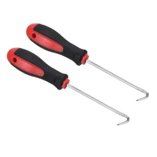 2pcs O-Ring 90° Hook 150mm Oil Seal Gasket Precision Puller Remover Tool, Red