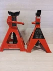 Amazon Basics Steel Jack Stands, 2 Ton (1.8 metric Ton) Capacity - 1 Pair, Red