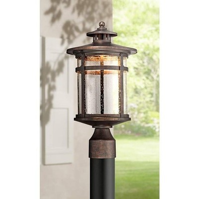 F983 Franklin Iron Callaway 15 1/2'' Rustic Bronze LED Outdoor Post Light