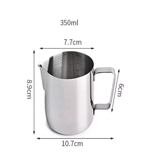 Edelstahl Milchaufschäumkanne Barista Kaffee Latte Behälter Messkanne - Bild 1 von 5