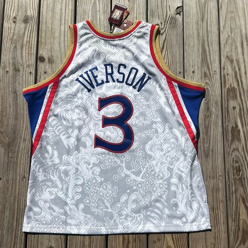 Men’s Mitchell & Ness NBA Swingman Jersey Philadelphia 76ers Allen Iverson 2XL - Picture 2 of 11