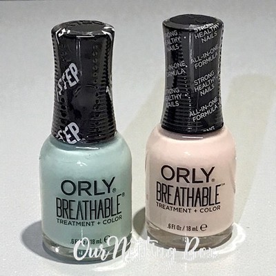 2 Orly Breathable Nail Polish Lot of 2 Different Shades Rehab Fresh Start
