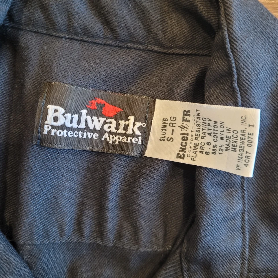 Bulwark FR Excel Womens S Reg Black Long Sleeve Button Shirt Pockets SLU3NVB - Image 4 of 4