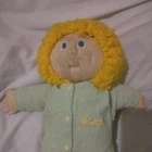Vintage Handmade Soft Sculpture Cabbage Patch Kids Lookalike Doll Blonde Pajamas