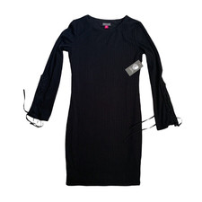 Vince Camuto Black Dress Sexy Rock Edgy Ribbed Small New